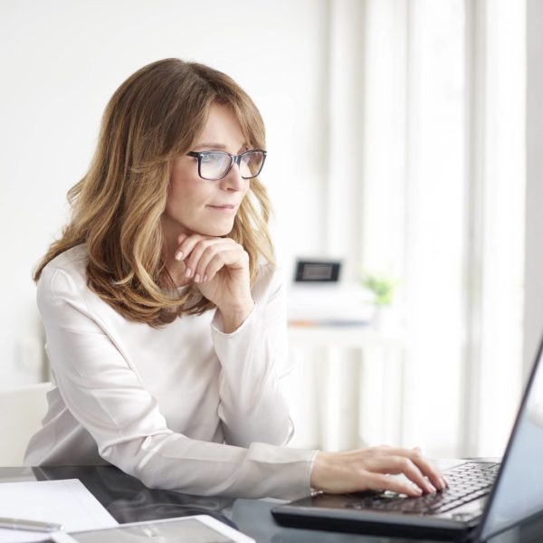 Digital Marketing Woman at Computer