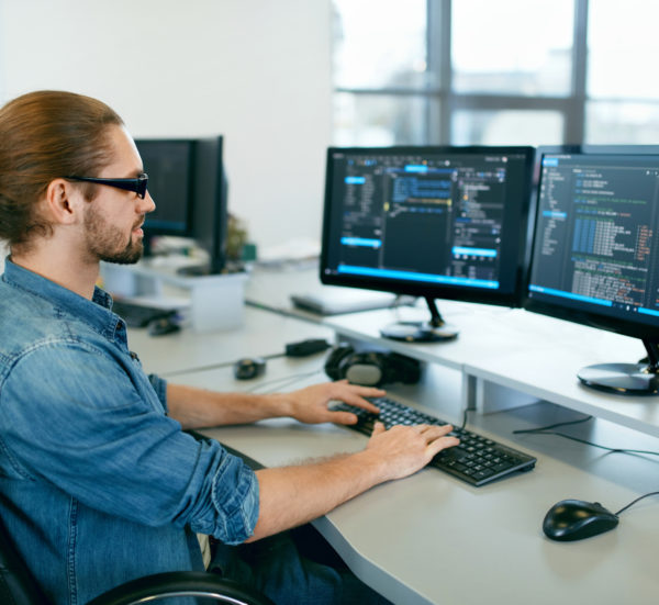 Man programming